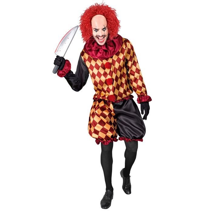 Harlequin Horror Clown Costume for Men