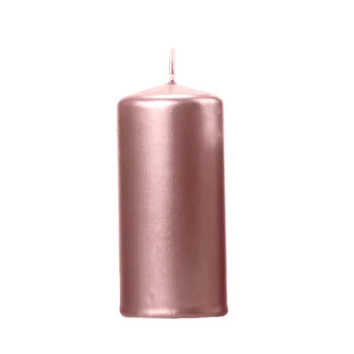 Metallic Rose Gold Candles 6x - 12 x 6 cm