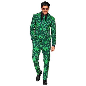 Festive suit with leaf pattern and tie