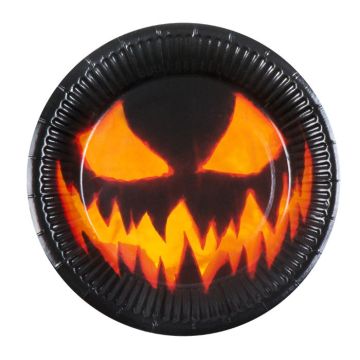 Spooky Halloween Pumpkin Paper Plates 10x - Ø 23 cm
