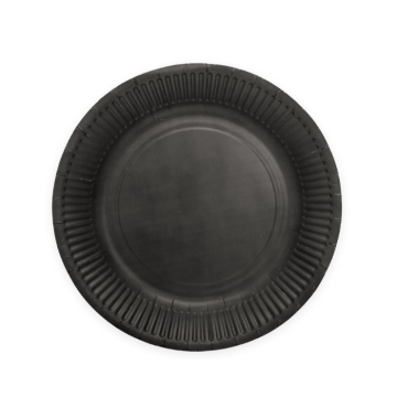 Black paper plates 8x - Ø 23 cm