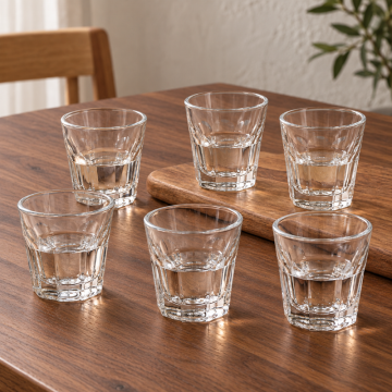 Clear Glass Shot Glasses, Set of 6, 40 ml