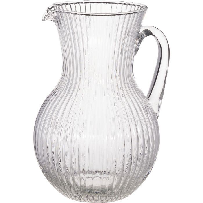 Glass Jug with Handle and Striped Pattern, 1500 ml