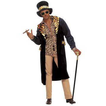 Men's Coat with Tiger Collar and Matching Hat