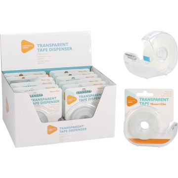 Tape Dispenser with Transparent Tape 33 m