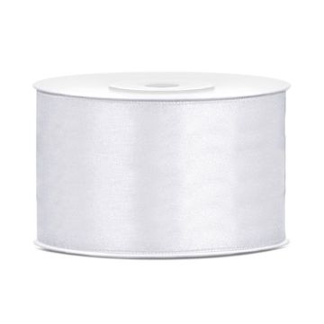 White satin ribbon - 38 mm x 25 m