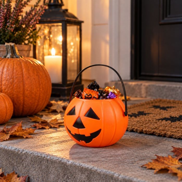 Pumpkin Bucket Halloween Treat Bucket 2 Litres - 14x16 cm