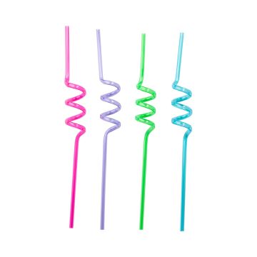 Plastic straws reusable 4x - 4 colours