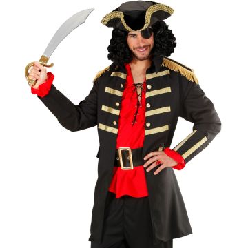 Black pirate captain costume for men
