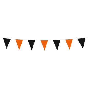 Black and orange Halloween flag garland - 3 m