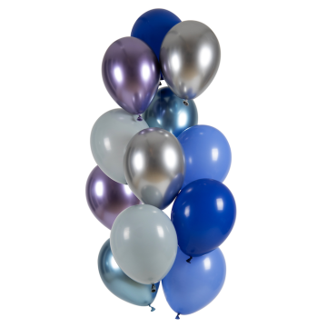 Metallic multi-coloured balloon bouquet 12x - 33 cm