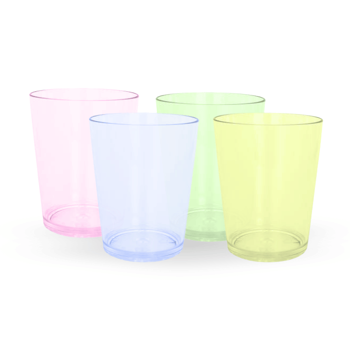 3 cl plastic shot glasses 20x coloured reusable
