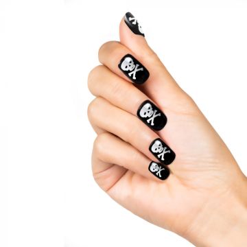 Artificial nails with pirate motif 24x