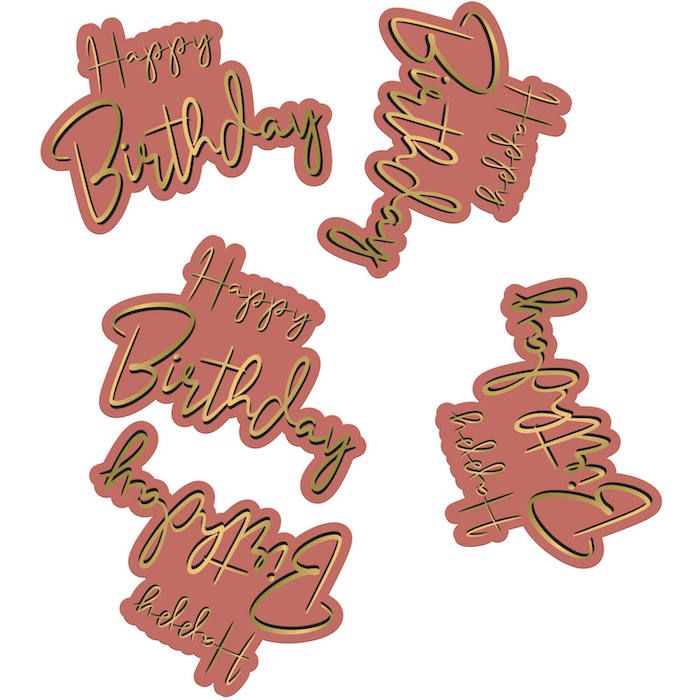 Happy Birthday Table Confetti in Golden Dusk 45x