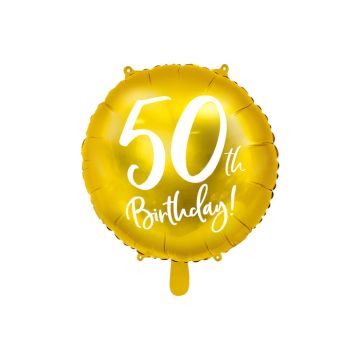 50th Birthday Balloon Gold - 45 cm