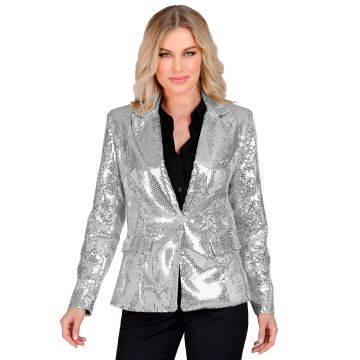 Silver Sequin Jacket for Women