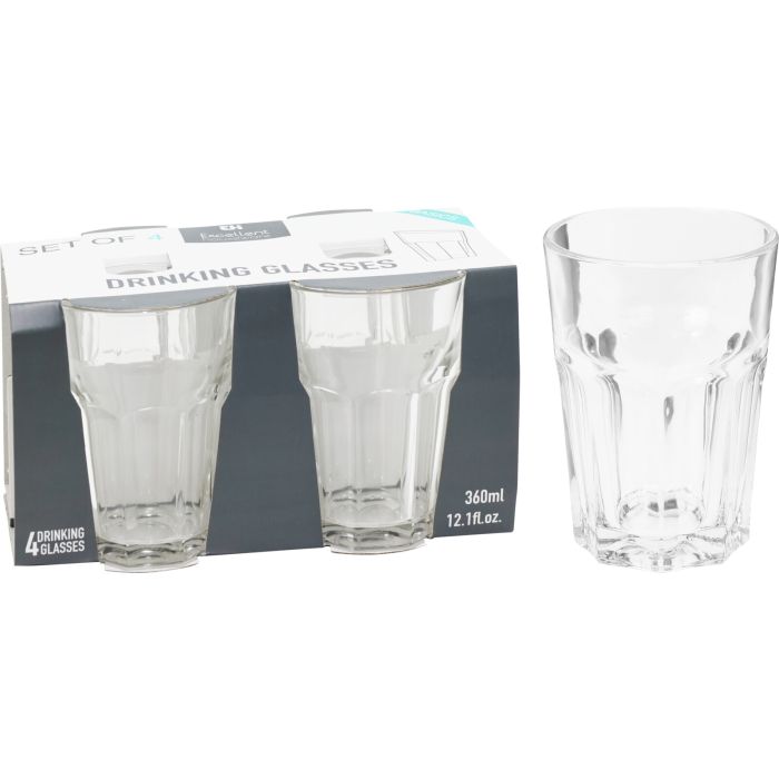 Faceted Drinking Glasses 4 pcs. 360 ml