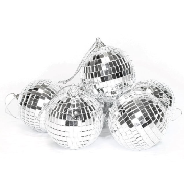 Disco Ball silver 6x - 5 cm including hanging hook
