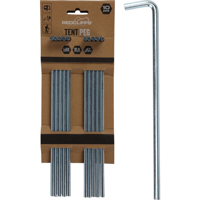 Galvanised Iron Tent Pegs, 10 pcs