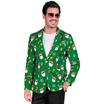 Green Santa Jacket with Fun Print