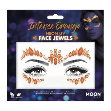 Neon UV Intense Orange Face Decorations