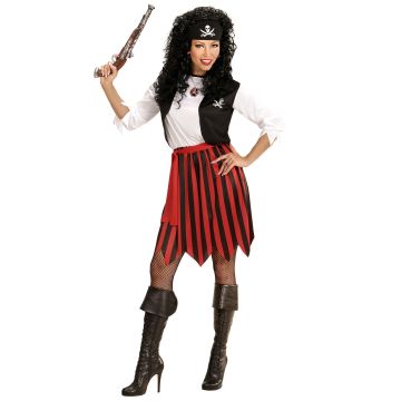Pirate Girl Costume in Red and Black