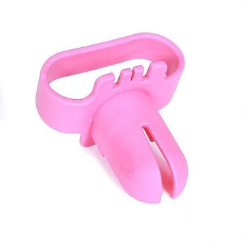 Pink balloon tie plastic - 5.5x7.5 cm