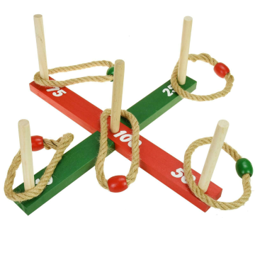 Wooden Ring Toss Game incl 5 rings