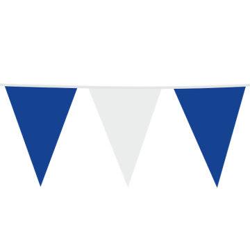Blue and White Flag Bunting - Flag 30 x 45 cm - 10 meters