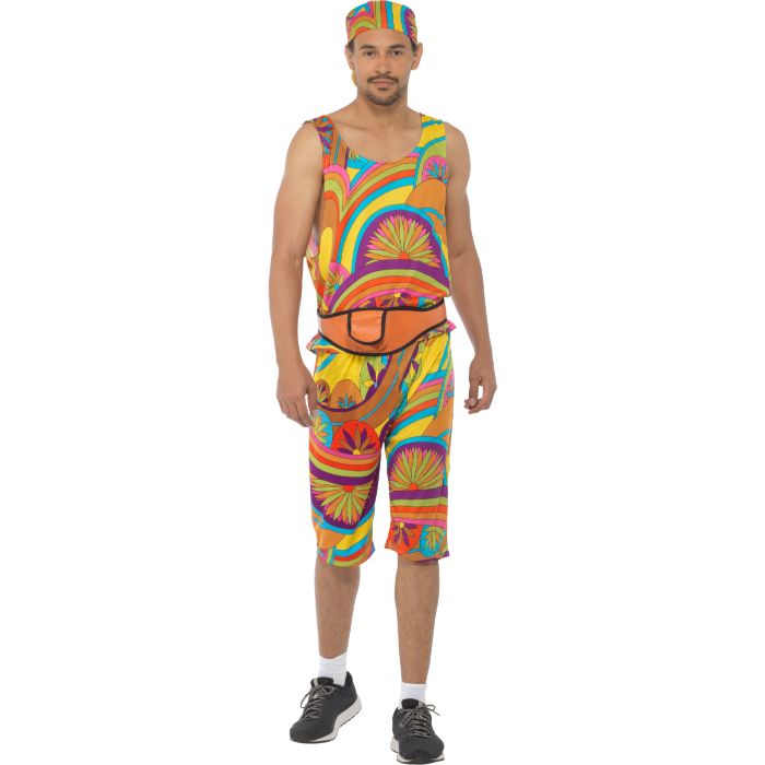 80's multi-coloured hippie tracksuit for men