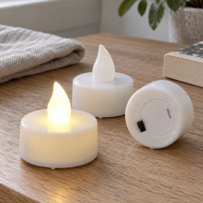 LED Tealights 15 pcs. with flickering light
