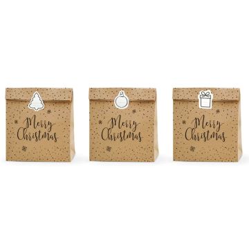 Merry Christmas gift bags 3x - 27 cm