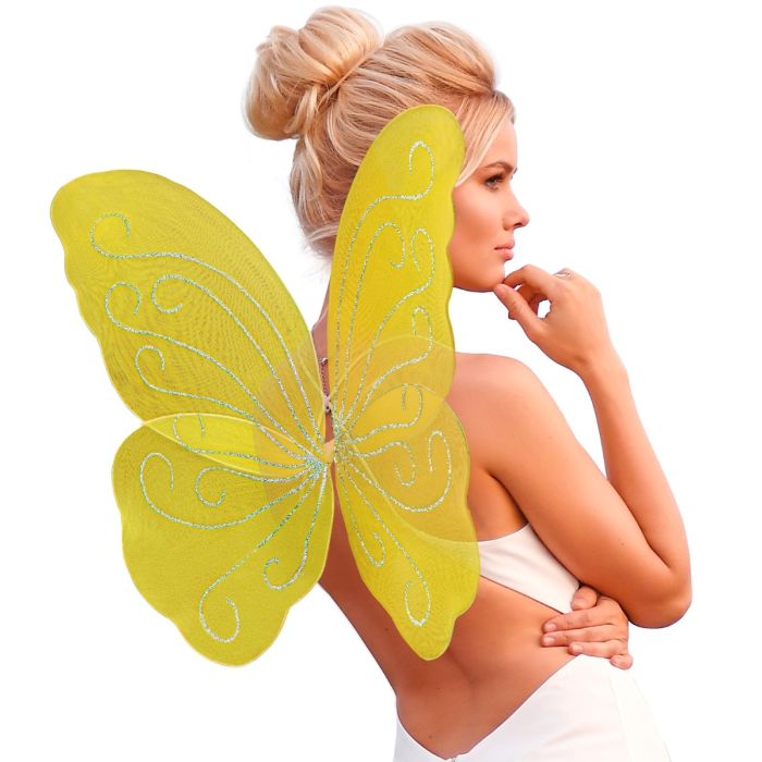 Yellow Glitter Butterfly Wings