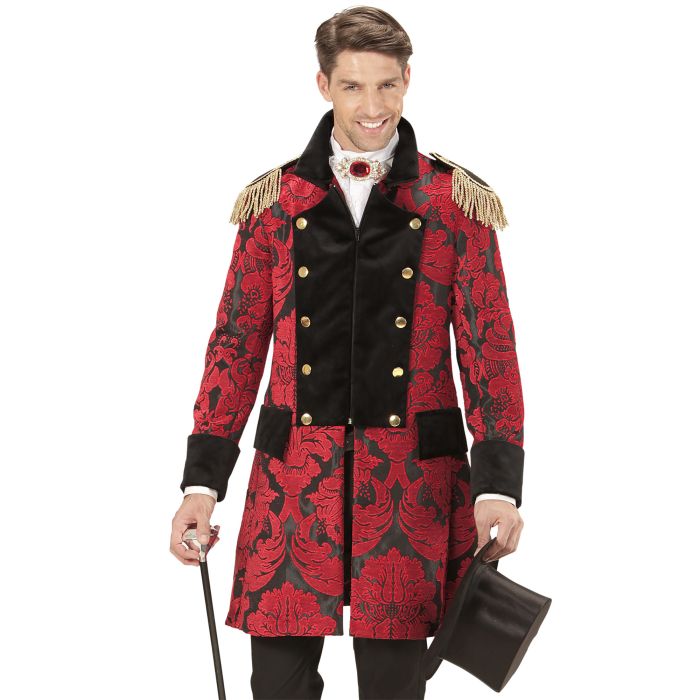 Red jacquard jacket for men