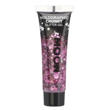 Holographic Chunky Glitter Gel Pink 12 ml Moon Creations