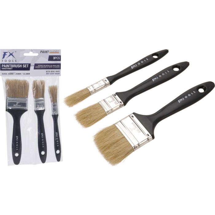 Brush Set with 3 Brushes for Painting