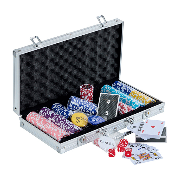 Poker Set 300 Chips 11.5g Aluminium Case High Stakes PartyVikings