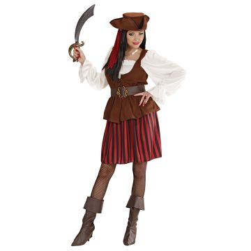 Pirate dress costume with hat for ladies