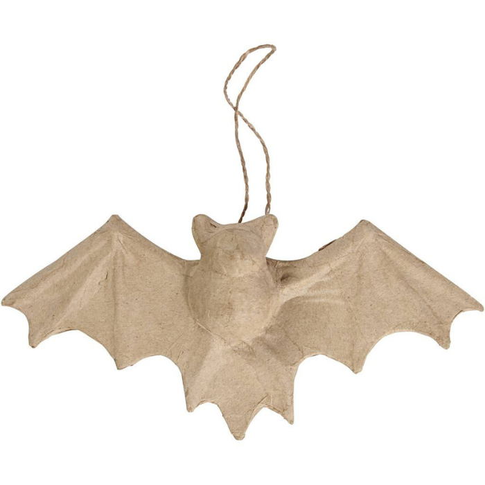 Handmade papier-mâché bat with hanger 10x3.5x22 cm 