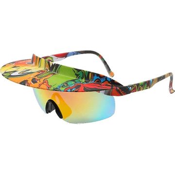 Sunglasses with visor and graffiti pattern – onesize