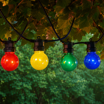 5 metre multi-colour string lights with 10 waterproof bulbs
