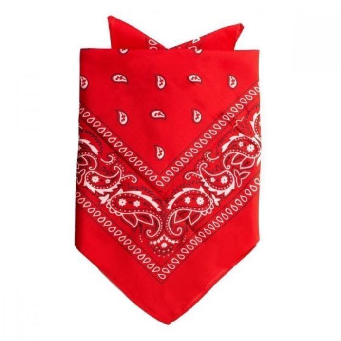 Red bandana with traditional pattern 52x55 cm