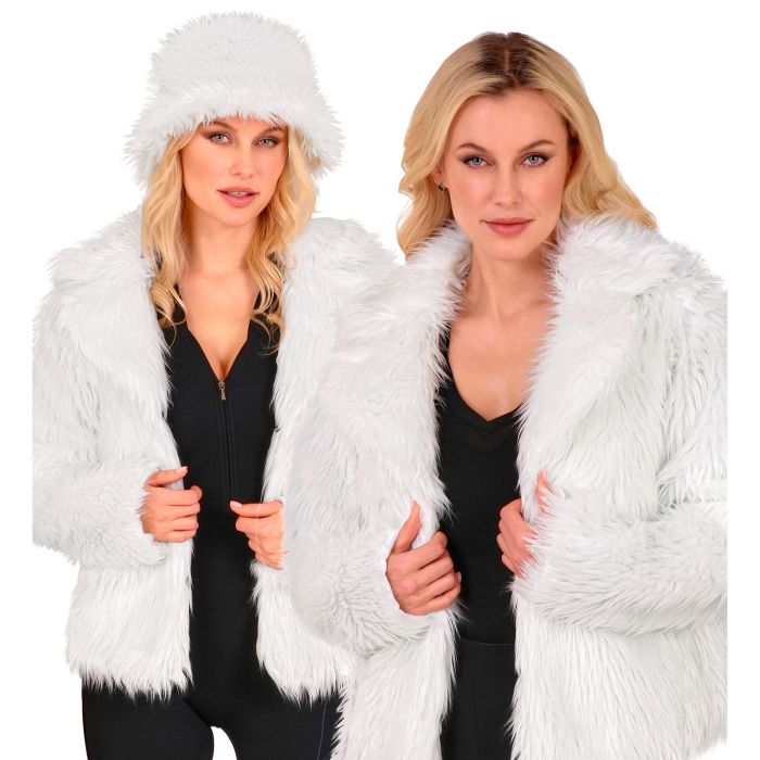 White Short Fur Jacket for Women