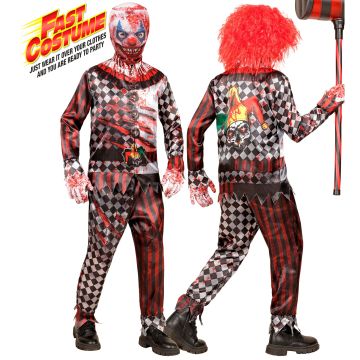 Nasty clown costume for kids with mask
