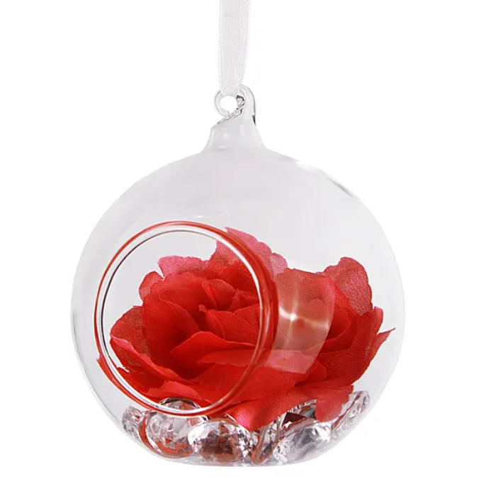 Glass bauble with ribbon 4x - 10 cm