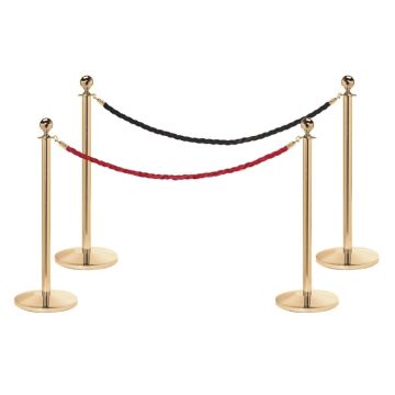 VIP retractable post gold 100 cm stainless steel