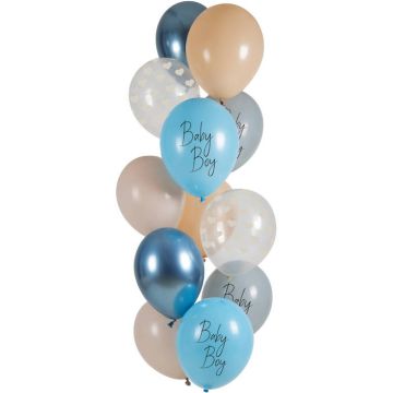 Baby Boy balloons blue 12x - 33 cm