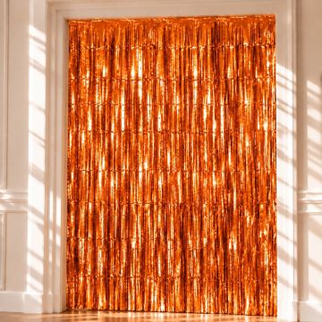 Orange Glitter Curtain - 100 x 240 cm
