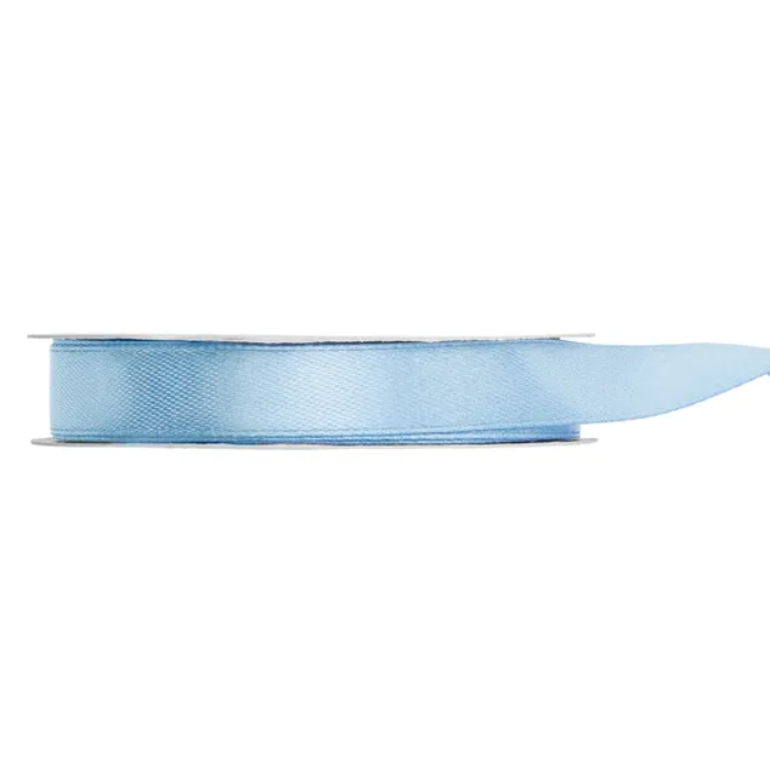 Misty blue satin ribbon - 12 mm x 25 m