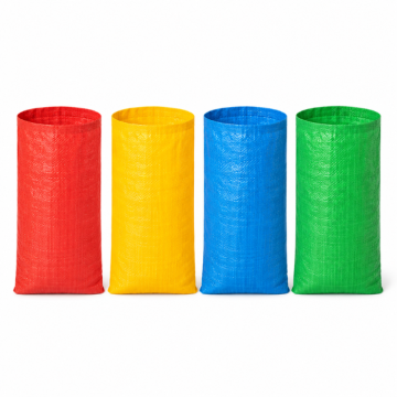 Sack racing bags 4x in assorted colours - 60x104 cm